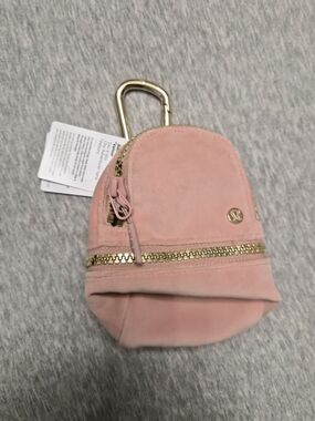 lululemon athletica Blush Pink Mini Backpack Keychain with Gold Hardware